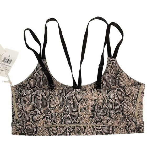 GOOD AMERICAN Eco Sheen Print Scoop Bra Strappy Stretchy size 0 or XS NEW! - Picture 3 of 9